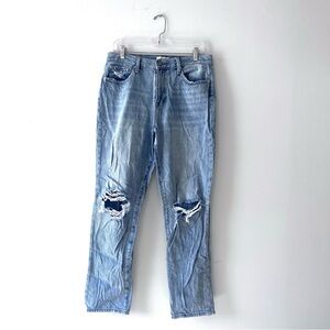 Pistola Light Wash Distressed Straight Leg Jeans - High Rise